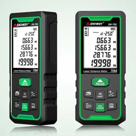 Máy Đo Khoảng Cách Laser 70m Sndway SW-70G tia xanh pin tiểu